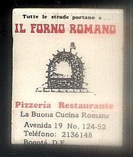 CAJA DE CERILLA PIZZERIA RESTAURANTE IL FORNO ROMANO PEDIDO MINIMO 5€