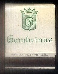 CAJA DE CERILLA GAMBRINUS - LISBOA PEDIDO MINIMO 5€