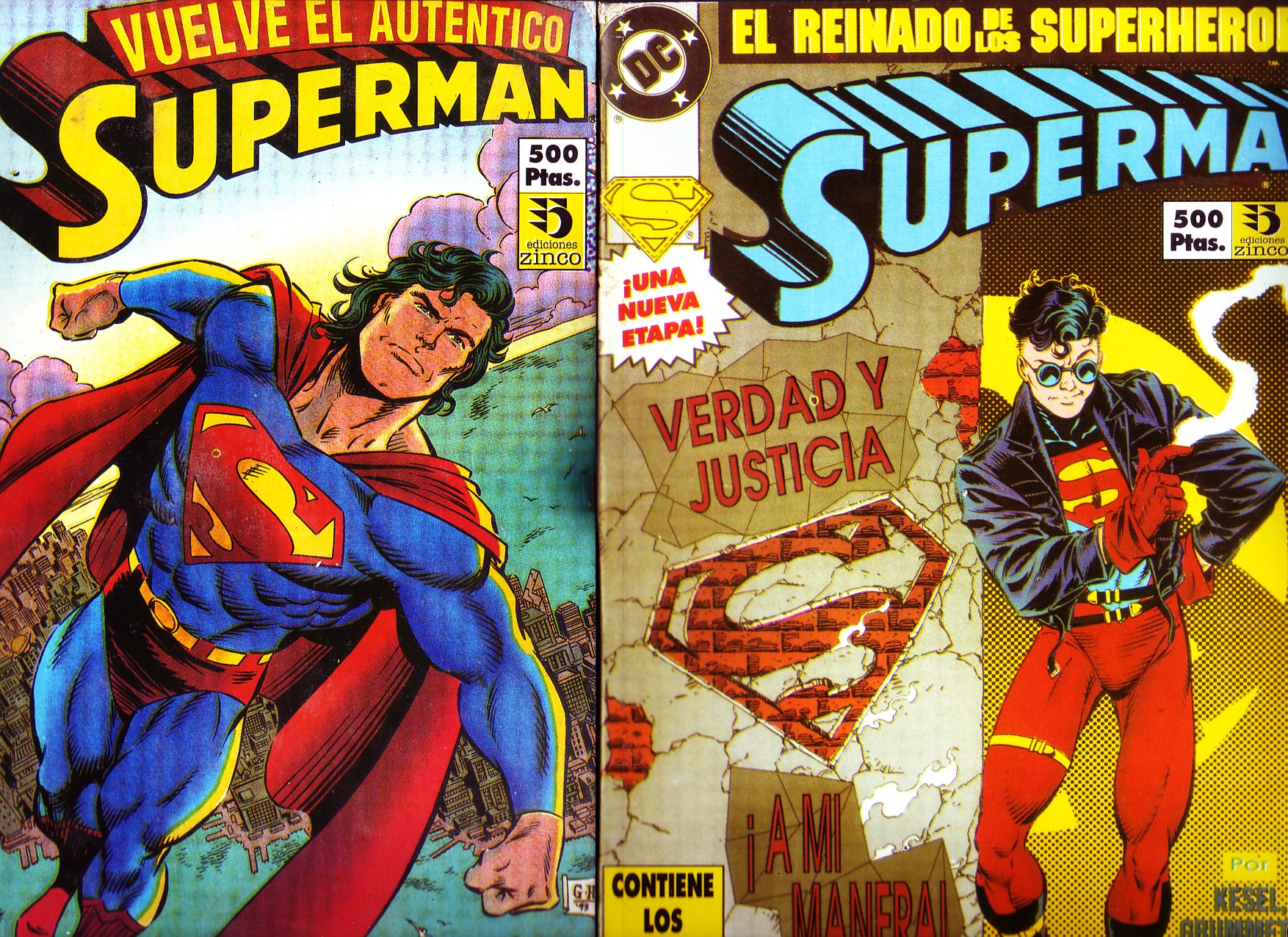 EL REINADO DE LOS SUPERHEROES SUPERMAN DEL 1 AL 4 Y VUELVE EL AUTENTICO SUPERMAN DEL 5 AL 8