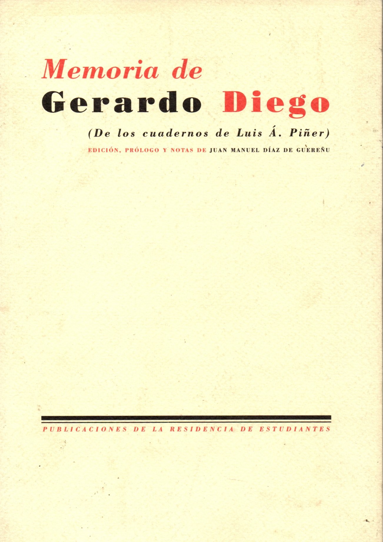 MEMORIAS DE GERARDO DIEGO