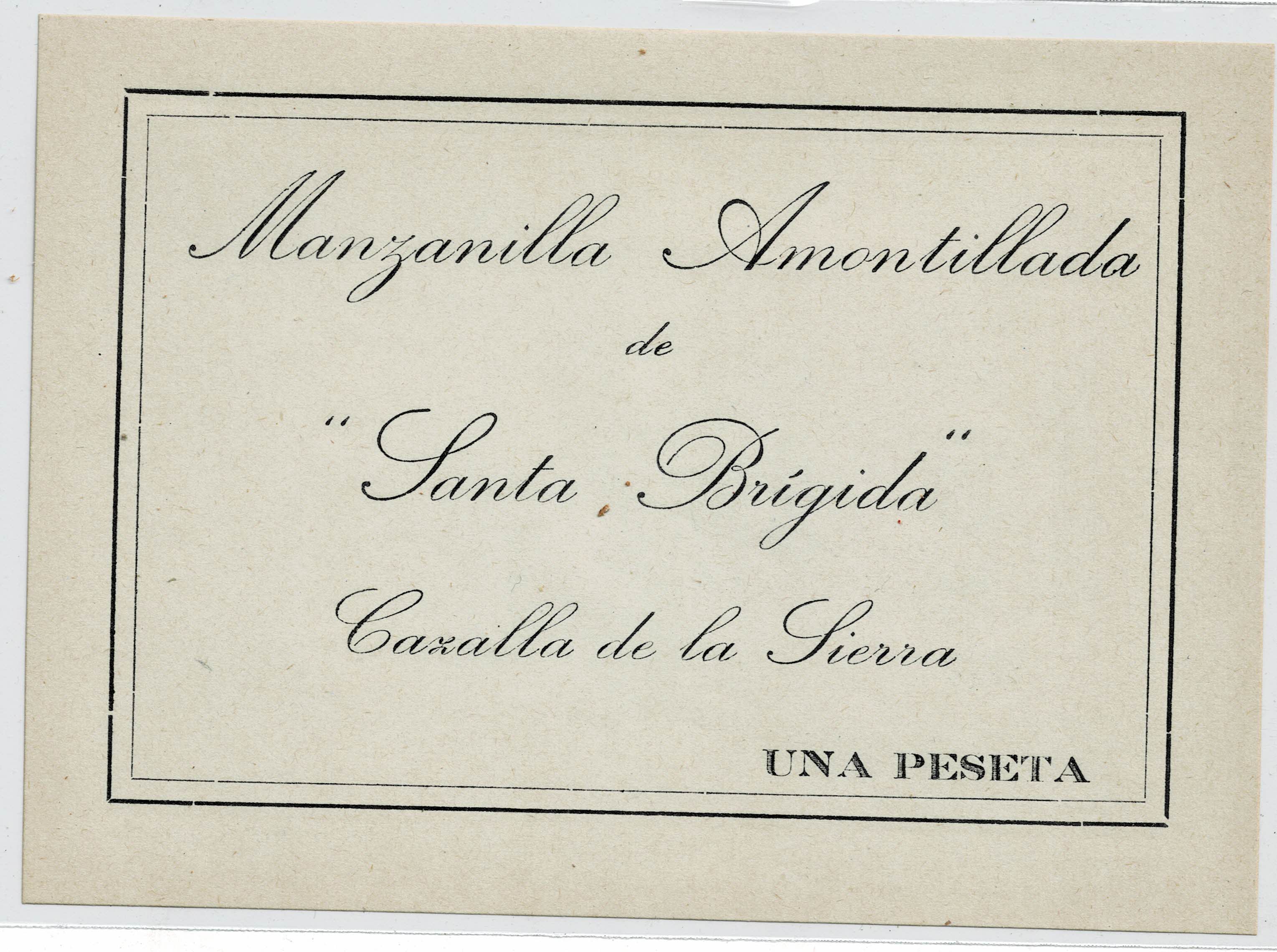 ETIQUETA VINO MANZANILLA AMONTILLADA DE SANTA BRIGIDA