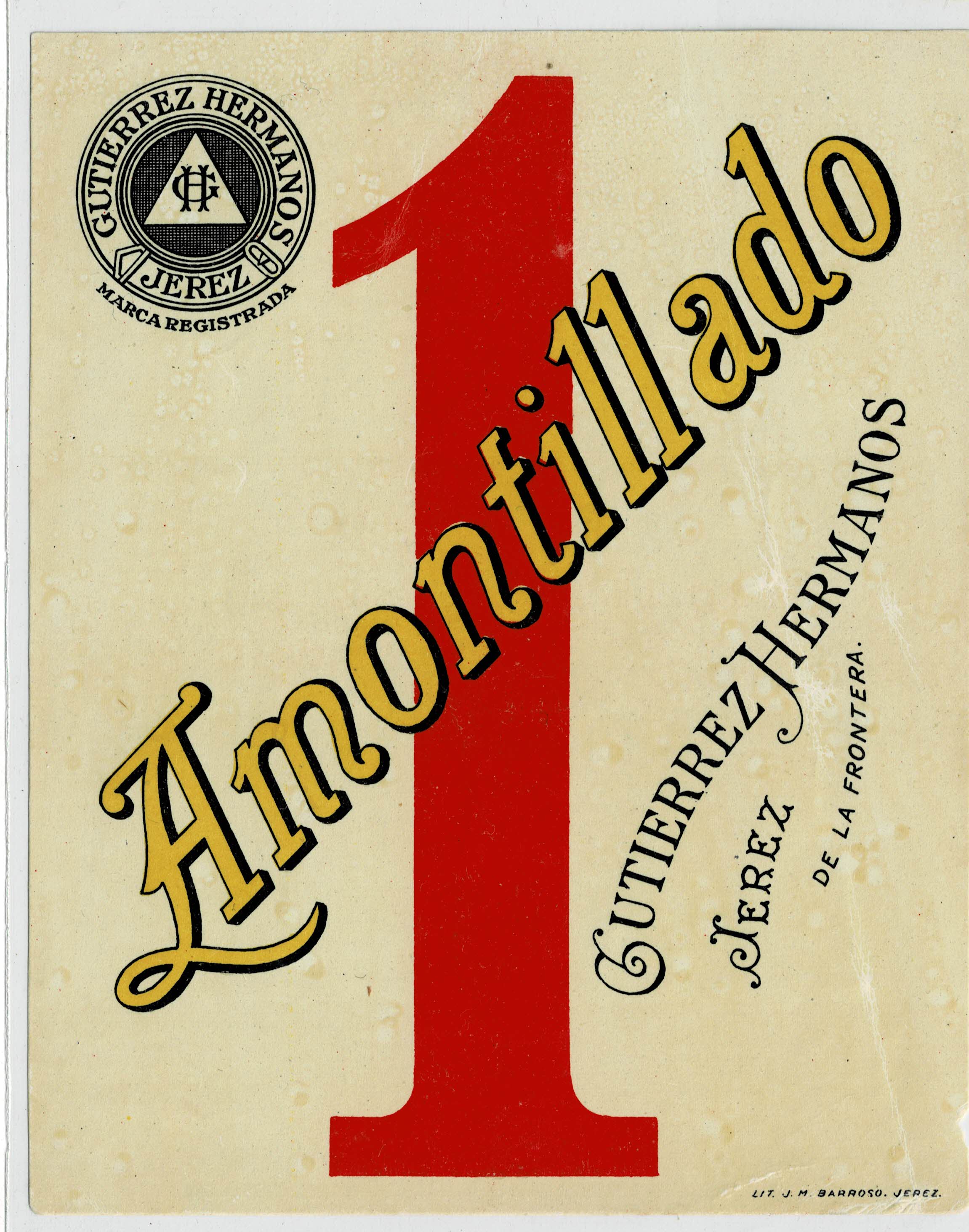 ETIQUETA VINO AMONTILLADO GUTIERREZ HERMANOS