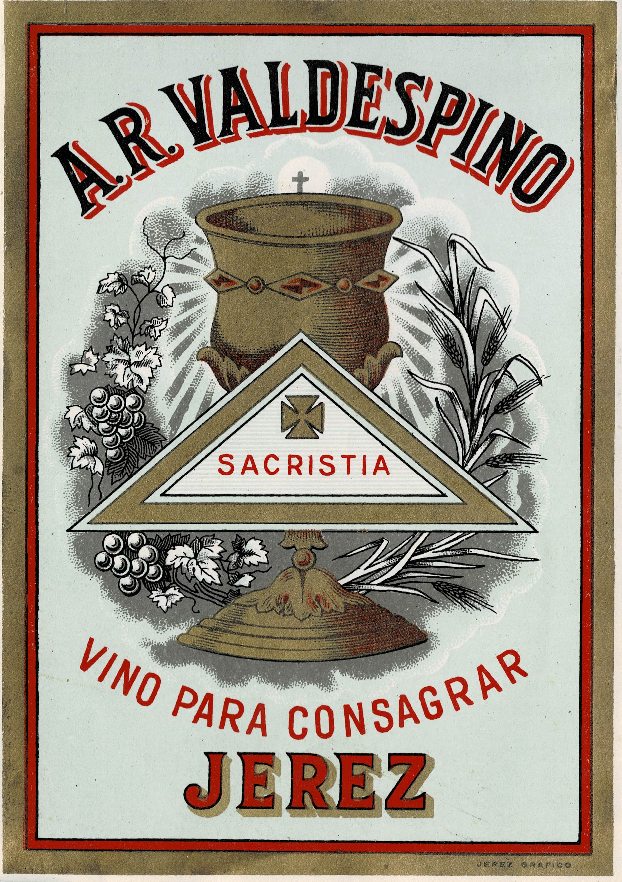 ETIQUETA VINO A.R. VALDESPINO-VINO PARA CONSAGRAR