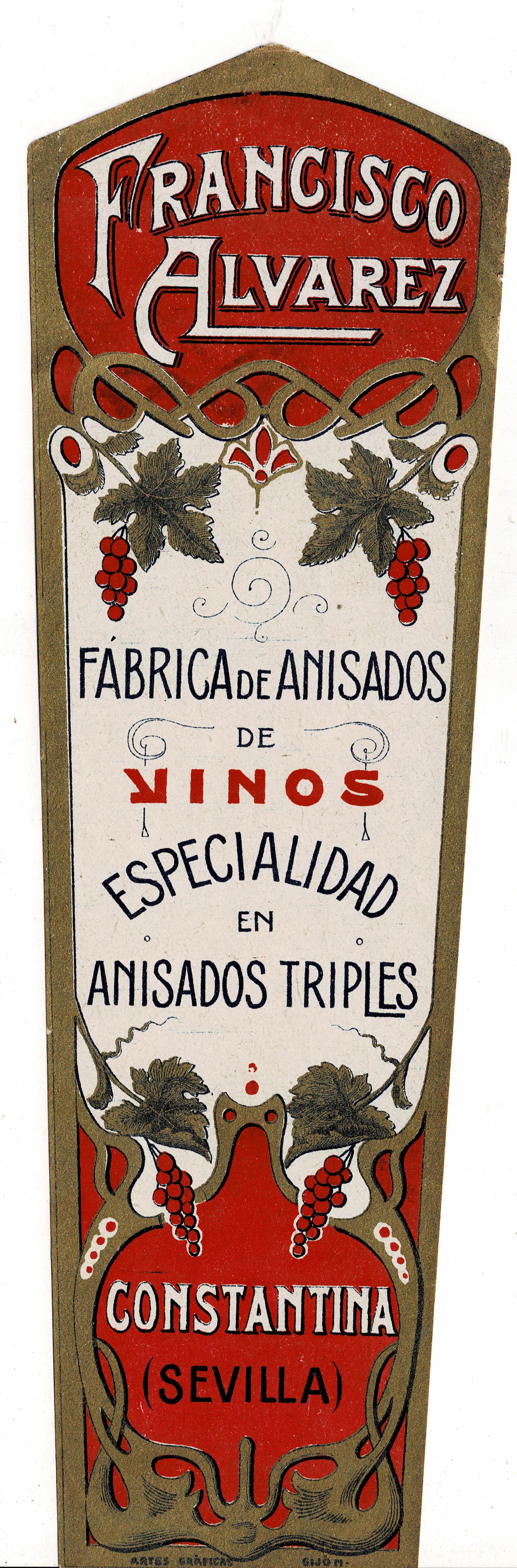 ETIQUETA VINO ANISADOS FRANCISCO ALVAREZ