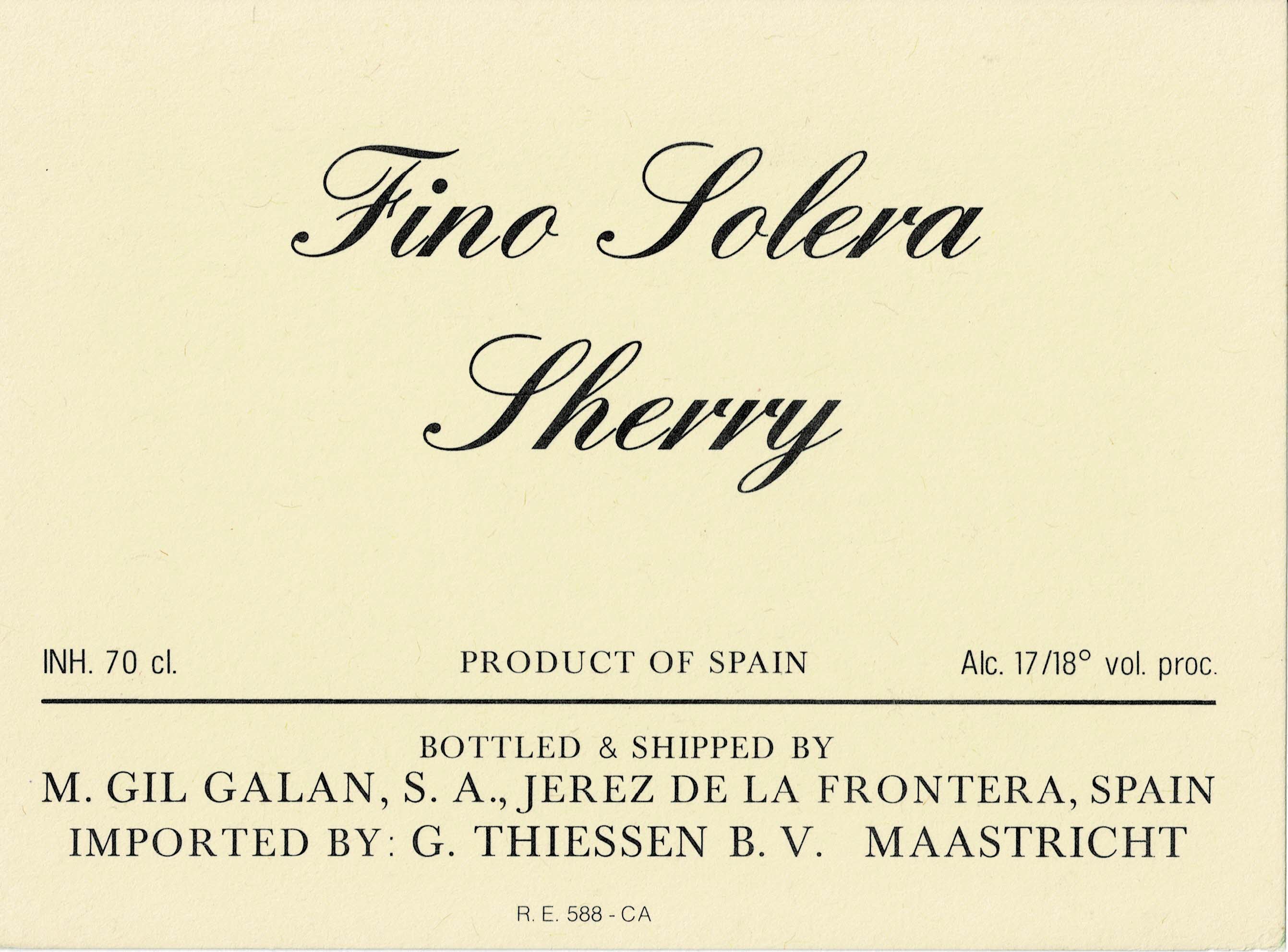 ETIQUETA  FINO SOLERA SHERRY