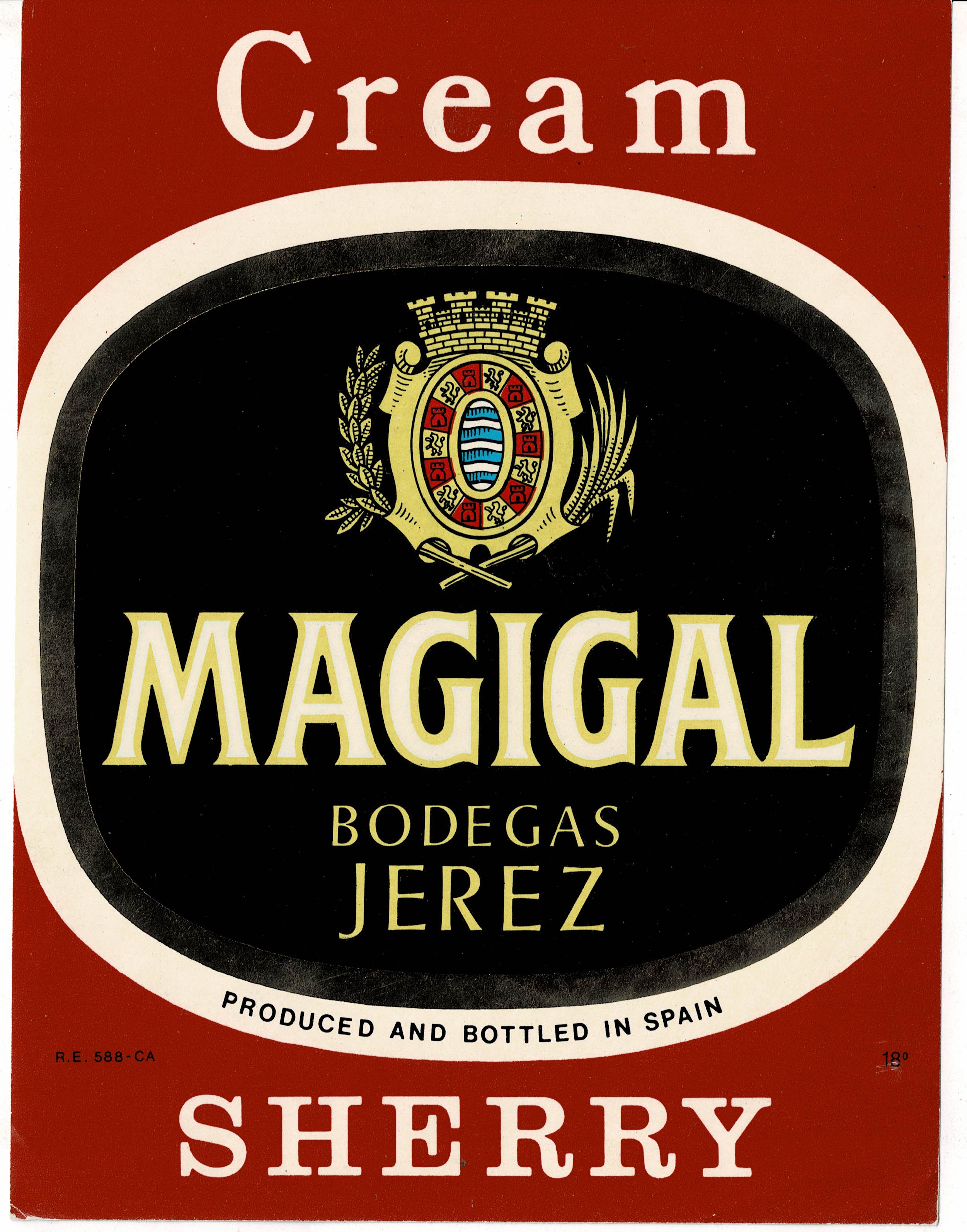 ETIQUETA VINO CREAM  MAGIGAL BODEGAS JEREZ