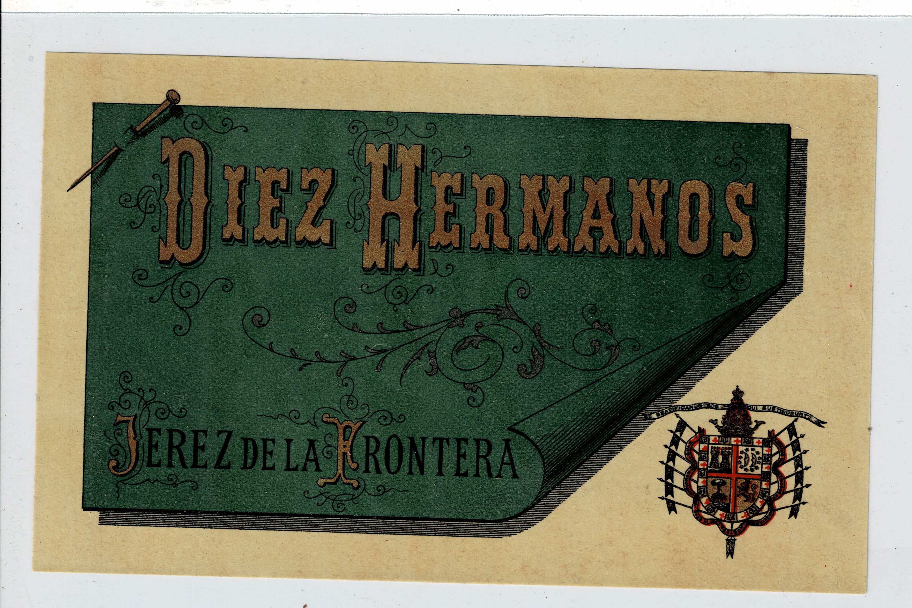 ETIQUETA VINO DIEZ HERMANOS. JEREZ DE LA FRONTERA.