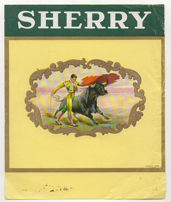 ETIQUETA DE VINO SHERRY. JEREZ.