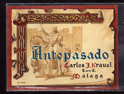 ETIQUETA DE VINO ANTEPASADO (MALAGA) - CARLOS J.KRAUEL S. EN C.