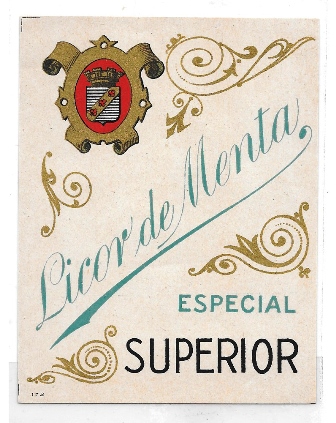ETIQUETA DE VINO LICOR DE MENTA ESPECIAL SUPERIOR
