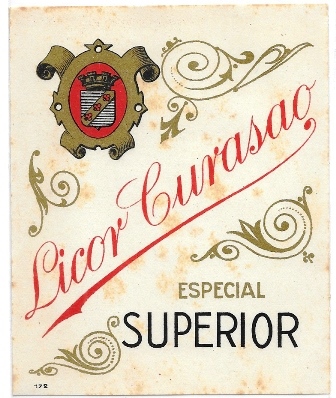 ETIQUETA DE VINO LICOR CURASAO ESPECIAL SUPERIOR