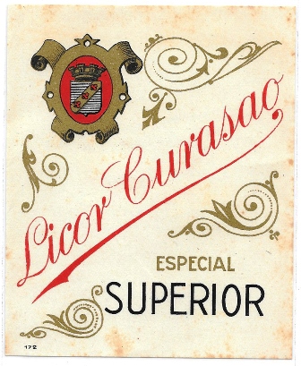 ETIQUETA DE VINO LICOR CURASAO ESPECIAL SUPERIOR