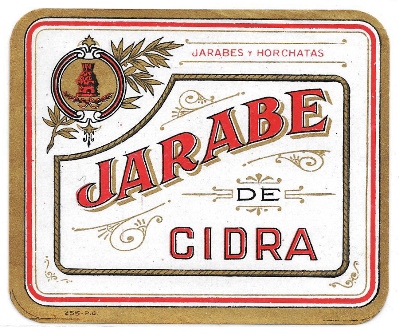ETIQUETA DE VINO JARABE DE CIDRA - JARABES Y HORCHATAS