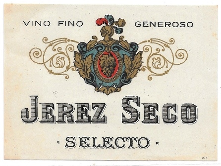 ETIQUETA DE VINO FINO GENEROSO JEREZ SECO SELECTO