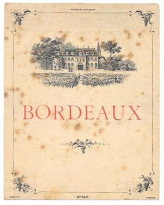 ETIQUETA DE VINO BORDEAUX, PARIS