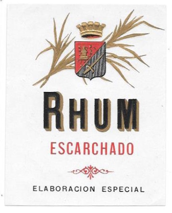 ETIQUETA DE VINO RHUM ESCARCHADO ELABORACION ESPECIAL