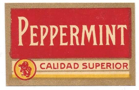 ETIQUETA DE VINO PEPPERMINT CALIDAD SUPERIOR