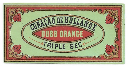 ETIQUETA DE VINO DUBB ORANGE CURACAO DE HOLLANDE TRIPLE SEC