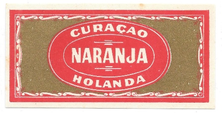 ETIQUETA DE VINO NARANJA CURACAO HOLANDA