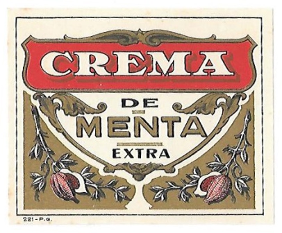 ETIQUETA DE VINO CREMA DE MENTA EXTRA