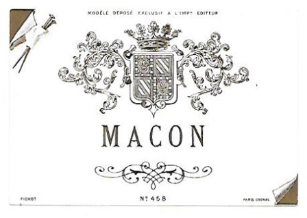 ETIQUETA DE VINO MACOM. COGNAC PARIS