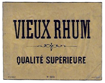 ETIQUETA DE VINO VIEUX RHUM QUALITE SUPERIEURE