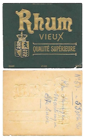 ETIQUETA DE VINO RHUM VIEUX QUALITE SUPERIEURE