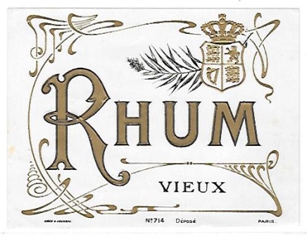 ETIQUETA DE VINO RHUM VIEUX, PARIS