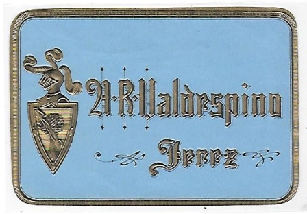 ETIQUETA DE VINO A.R. VALDESPINO, JEREZ