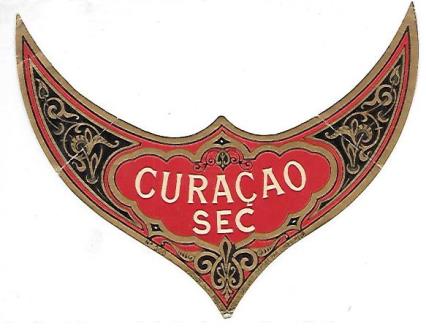ETIQUETA DE VINO CURACAO SEC, PARIS