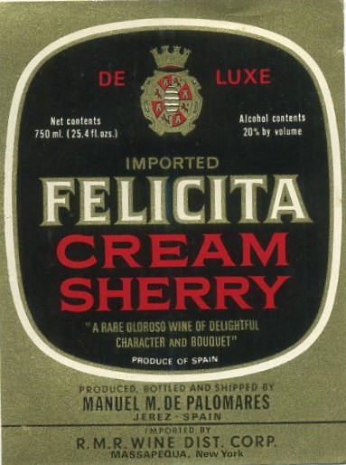 ETIQUETA VINO CREAM XHERRY-IMPORTED FELICITA-DE LUXE