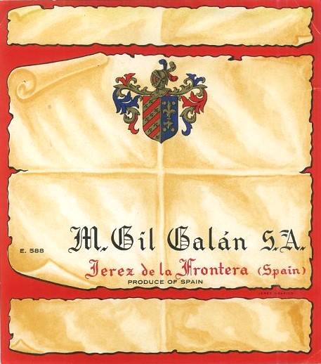 ETIQUETA VINO M. GIL GALAN S.A.-JEREZ DE LA FRONTERA