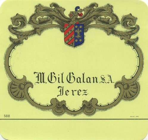ETIQUETA VINO M. GIL GALAN S.A.-JEREZ DE LA FRONTERA