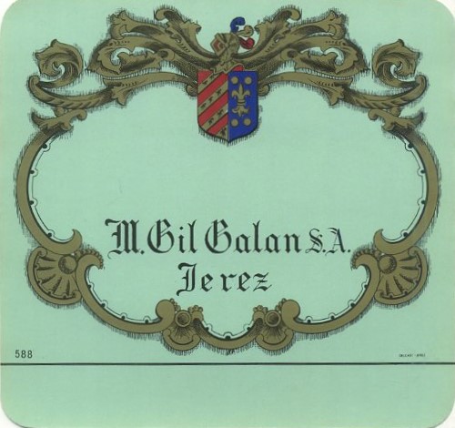 ETIQUETA VINO M. GIL GALAN S.A.-JEREZ DE LA FRONTERA