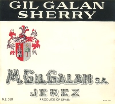 ETIQUETA VINO GIL GALAN SHERRY.-M. GIL GALAN S.A.-JEREZ