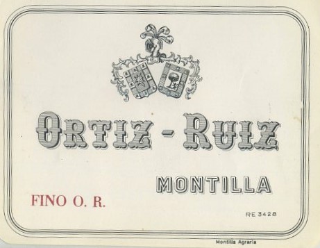 ETIQUETA VINO FINO O.R. ORTIZ-RUIZ. MONTILLA