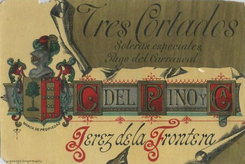 ETIQUETA VINO TRES CORTADOS. SOLERAS ESPECIALES. PAGO DEL CARRASCAL