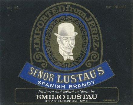 ETIQUETA BRANDY SEÑOR LUSTAU'S . EMILIO LUSTAU JEREZ FRA.