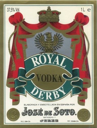 ETIQUETA DE VINO ROYAL DERBY. JOSE DE SOTO. JEREZ
