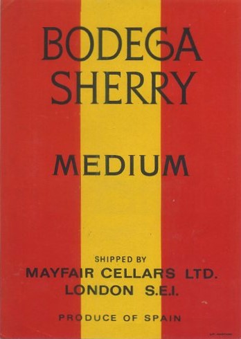 ETIQUETA VINO MEDIUM BODEGA SHERRY.