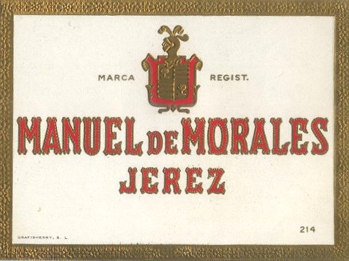 ETIQUETA VINO MANUEL DE MORALES JEREZ.