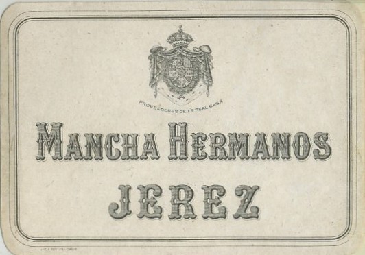 ETIQUETA VINO MANCHA HERMANOS - JEREZ