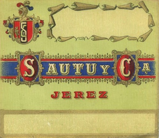 ETIQUETA VINO  SAUTU Y CA. - JEREZ