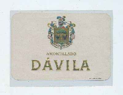 ETIQUETA VINO AMONTILLADO DÁVILA.