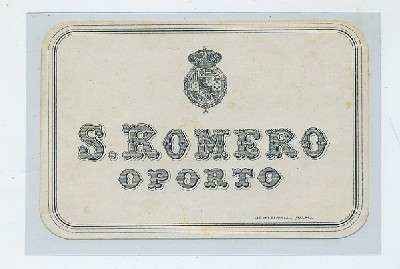 ETIQUETA VINO OPORTO . ROMERO.MUY ANTIGUA.