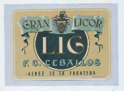 ETIQUETA GRAN LICOR LIG. F.G. CEBALLOS-JEREZ FRA.