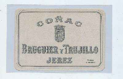 ETIQUETA COÑAC BRUGUIER Y TRUJILLO-JEREZ