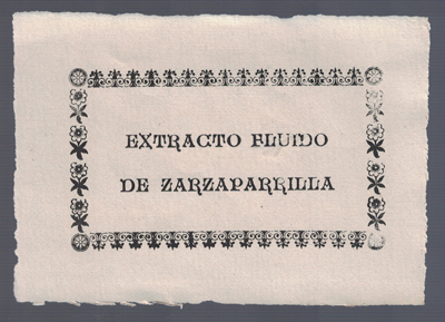 ETIQUETA FARMACEUTICA - EXTRACTO FLUIDO DE ZARZAPARRILLA.