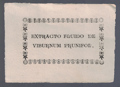 ETIQUETA FARMACEUTICA - EXTRACTO FLUIDO DE VIBURNUM PRUNIFOL.