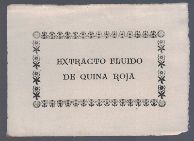 ETIQUETA FARMACEUTICA - EXTRACTO FLUIDO DE QUINA ROJA.